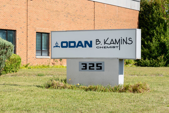 Pointe-Claire, QC, Canada - September 3, 2021: Odan facility in Pointe-Claire, QC, Canada. Odan Laboratories Ltd. is a Canadian specialty Pharmaceutical company. 