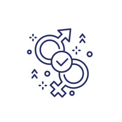 sex icon with gender symbols, line design