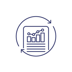 Obraz premium update report line icon, vector