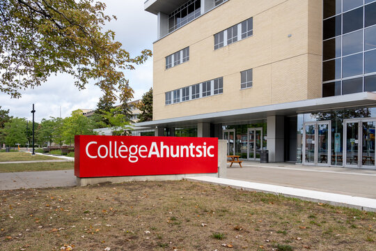 Montreal, QC, Canada - September 6, 2021: Ahuntsic College in Montreal, QC, Canada. Coll&egrave;ge Ahuntsic is a Francophone public college situated in the Ahuntsic-Cartierville. 