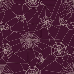 Halloween vector seamless background dark web spider