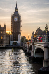 Big Ben under scaffolding, London, England, UK