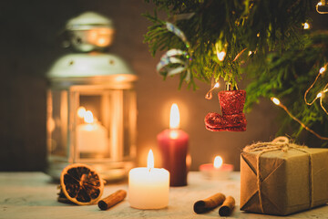 New Year and Christmas background with copy space