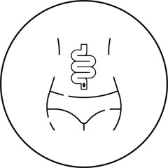 Stomach flat icon. Single high quality outline symbol of human body for web design or mobile app. Thin line signs of stomach for design logo, visit card, etc. Outline pictogram of stomach