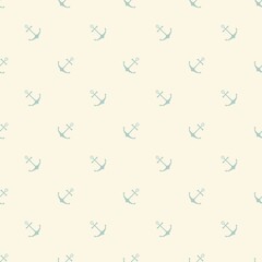 Nautical seamless pattern with geometric ship anchors