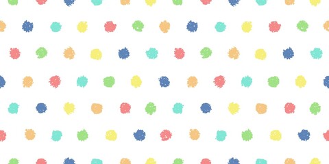 Polka dot seamless pattern with hand painted circles
