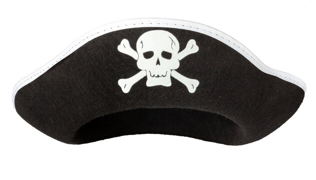 Pirate hat on a white background. Children's pirate hat. Isolate on a white background.