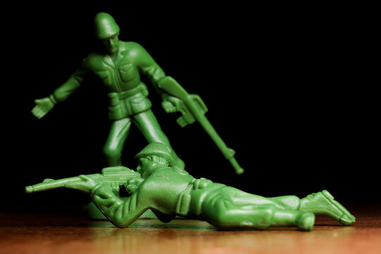 Two toy soldiers.