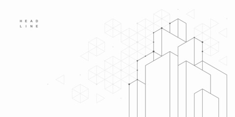 Abstract geometric technological background. Architectural construction.