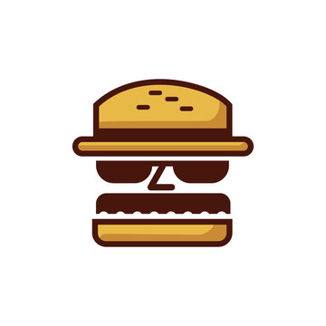 abstract zombie burger logo icon cartoon