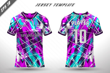 Front back tshirt design. Sports design for football, racing, cycling, gaming jersey vector.