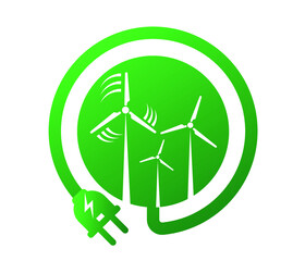 Electric plug, renewable energy concept. natural energy icon.
