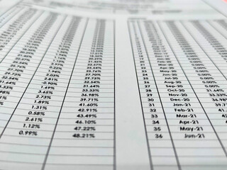 Selected focused on ledger accounts. Account reports are made on a monthly basis and write in a table on paper.