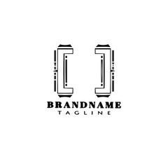 brackets cartoon logo icon design template black isolated vector illustration