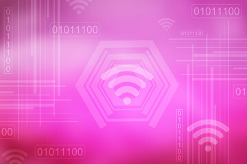 2d illustration wifi futuristic technology back ground
