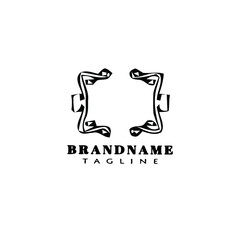 brackets cartoon logo icon design template black simple vector illustration