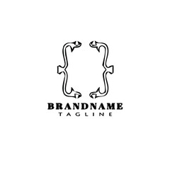 brackets cartoon logo icon design template black cute vector illustration