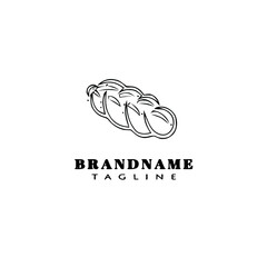 bread cute logo icon design template vector illustration