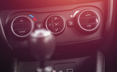 Automatic car air conditioning. The concept of caring for the correct temperature of the car,...