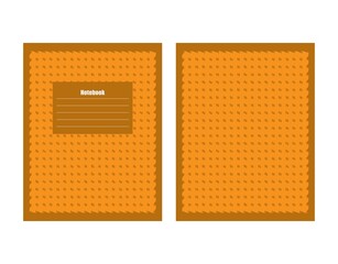 Notebook font with back side design template