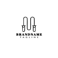 jumping rope logo icon design template black isolated vector