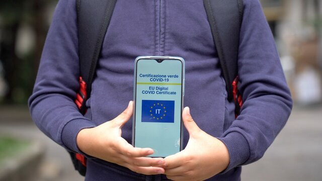 Europe, Italy, Milan - Green Pass and vaccination for children - The school also requires vaccination certification  from students - Covid-19 Coronavirus pandemic 