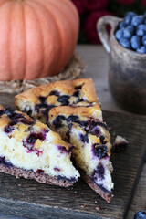 Traditional autumn blueberry seasonal cake.