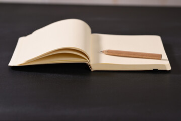Notebook with space for text.