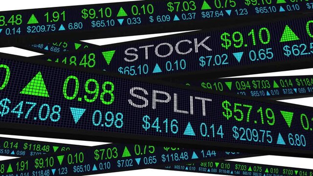 Stock Split Double Twice Number Company Shares Buy Sell Stocks Investment 3d Illustration