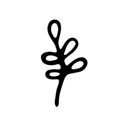 Hand drawn branch for banner, postcard or logo.