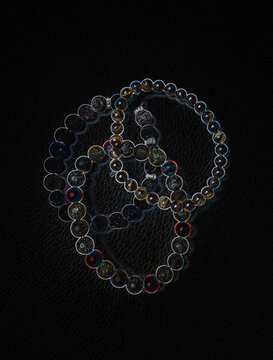 diamond necklace on black background