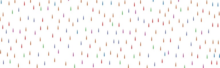 Various raindrops. Kids drawing style. Childish scandinavian backdrop. Flat design. Hand drawn colored vector seamless pattern. Modern trendy illustration for fabric, textile, wallpaper, scrapbook
