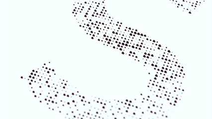 Dotted Black 3d Halftone Typography Pattern Geometric Typeface Dots S Design 3d illustration Render