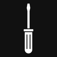 screwdriver vector icon on grey background