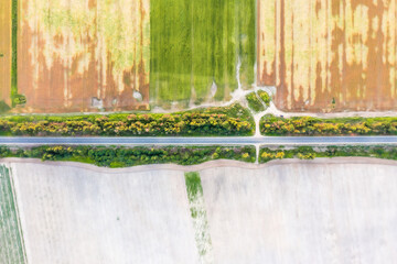 color photography of fields and meadows from the top view