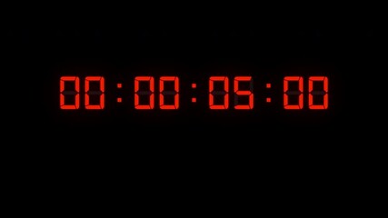 One minute of glowing led 60 fps timecode readout with red digits on black background. - Powered by Adobe