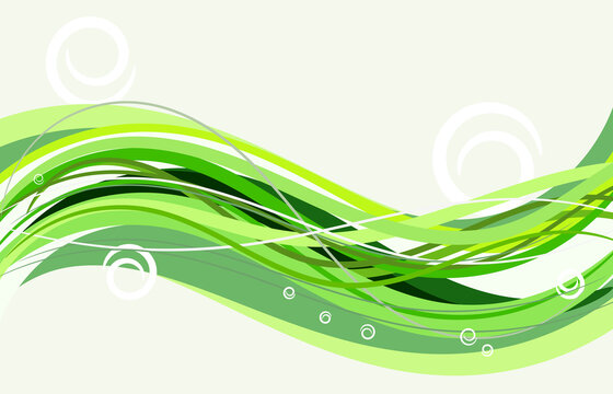 Abstract green waves flat Design ,wavy curve background vector illustration.