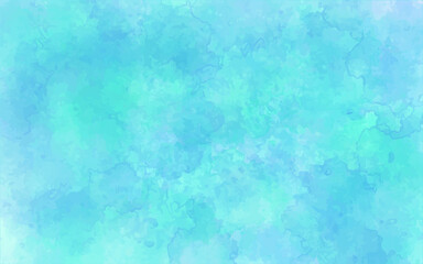 Abstract blue watercolor background. Aquarelle painted paper textured canvas for vintage design, invitation card, template. Blue sky shades color watercolor illustration, creative background, smeared
