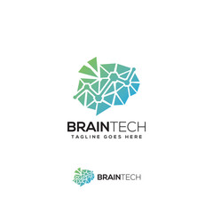 Brain tech modern logo design