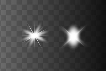 Glowing white Light effect. Vector illustration