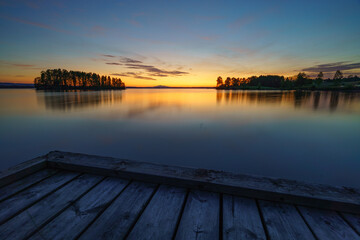 Fototapeta premium sunset on the lake