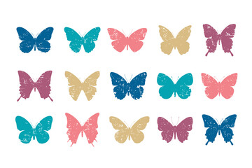 Textured butterfly icons
