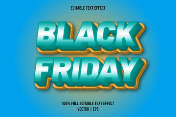Black friday editable text effect comic style cyan color