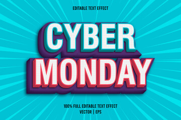 Cyber monday editable text effect comic style