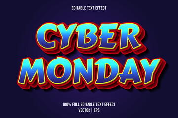 Cyber monday editable text effect retro style