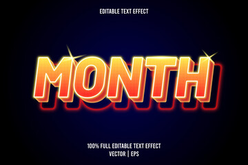 Month editable text effect neon style