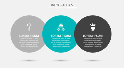 Set Princess or queen, Battle hammer and King crown. Business infographic template. Vector