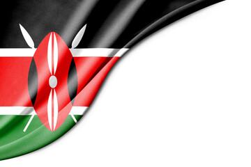 Kenya flag. 3d illustration. with white background space for text.