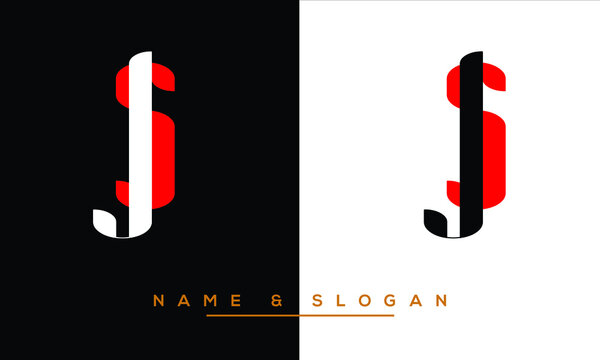 SJ,  JS,  S,  J    Abstract Letters Logo Monogram