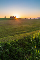 Fototapeta premium Colorful sunset in the fields of Friuli Venezia-Giulia